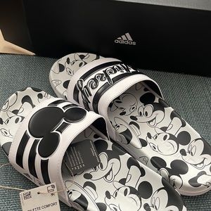 Men's Adidas Adilette Comfort Mickey Mouse Slides - Size 8